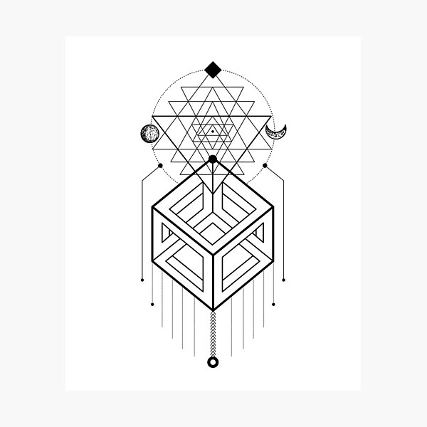Item preview, Geometric Esoteric Moon designed and sold by SzilviaHDesign.