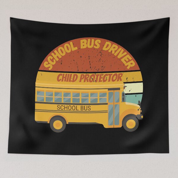 Item preview, Retro Vintage Sunset School Bus Driver Child Protector  designed and sold by TOP-DESIGN4U.