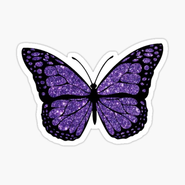 elektronisk læser Påvirke Purple glitter butterfly " Sticker for Sale by Vaishy13 | Redbubble