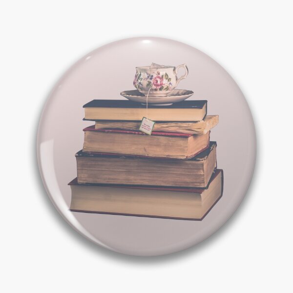 Item preview, Tea and a stack of books | cottagecore aesthetic designed and sold by HopeAveDesigns.