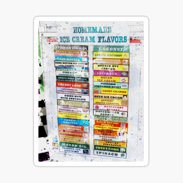 Homemade Ice Cream, Watercolor Sticker