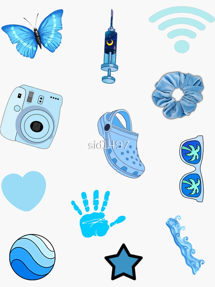 Aesthetic Blue Sticker Pack Sticker for Sale by illhustration