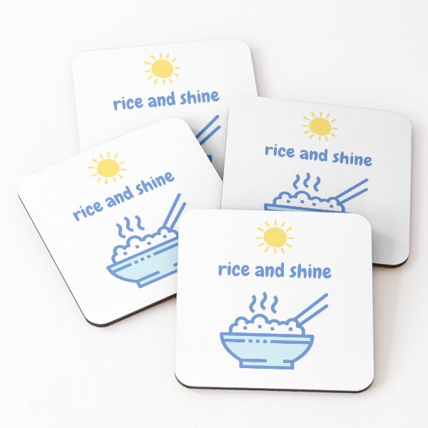 Item preview, Rice and Shine, Rise and shine food pun white designed and sold by GoodMoodFood.