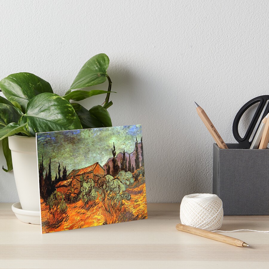 Van Gogh - Wooden Sheds, famous painting Art Board Print