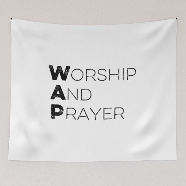 Item preview, Tommyinnit Quote- Worship and  Prayer (Black) designed and sold by Vaishnavi Deo.