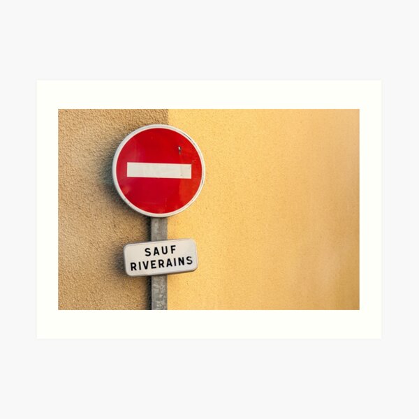 French Road Sign Blue With Red Cross