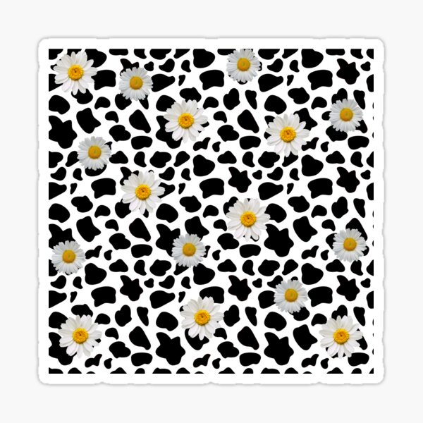 Daisy Cow Print Sticker