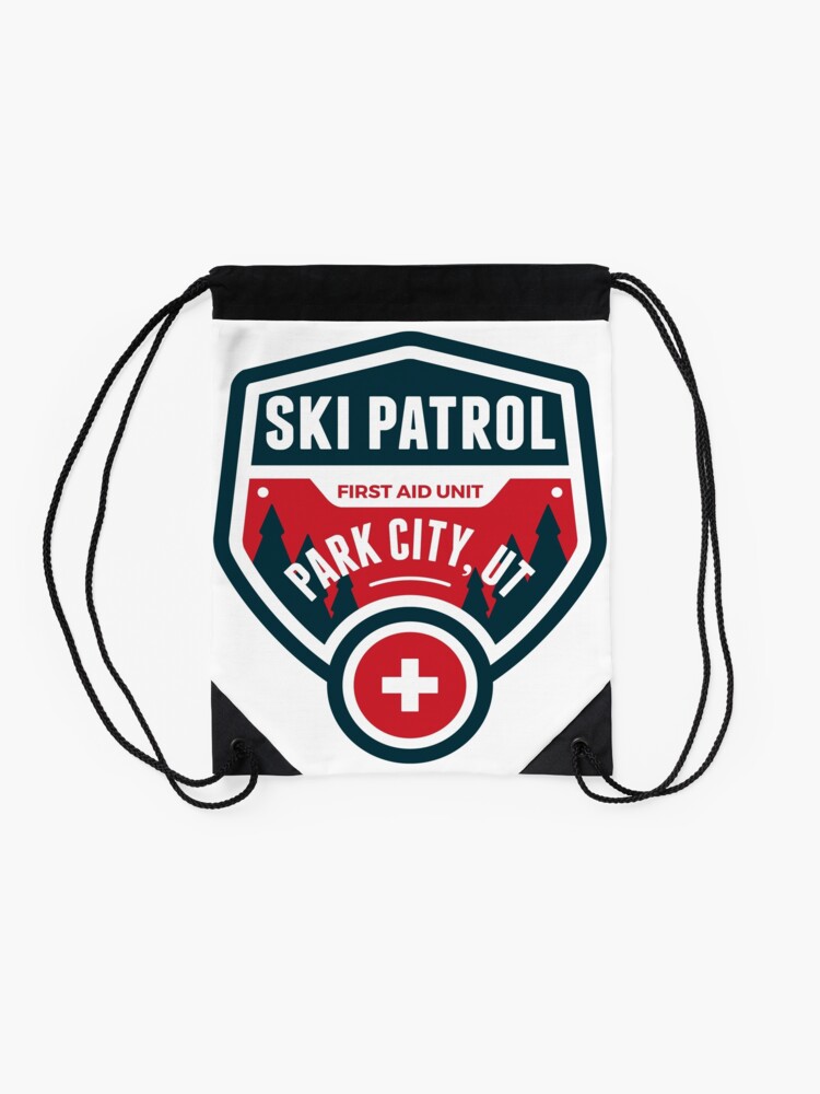 Alternate view of PARK CITY UTAH Skiing Ski Patrol Mountain Art Drawstring Bag