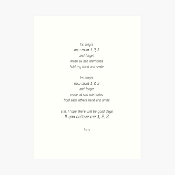 Bts Lyrics Art Prints Redbubble