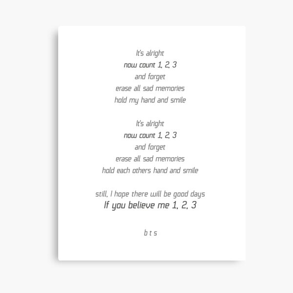 Bts Lyrics Canvas Prints Redbubble