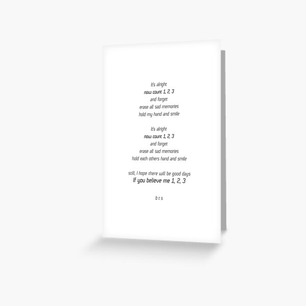 Bts Lyrics Greeting Cards Redbubble