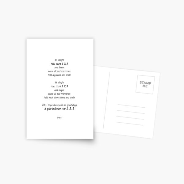 Bts Lyrics Postcards Redbubble