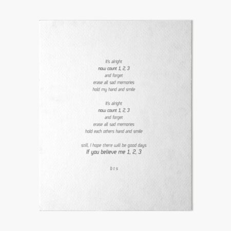 Bts Lyrics Art Board Prints Redbubble