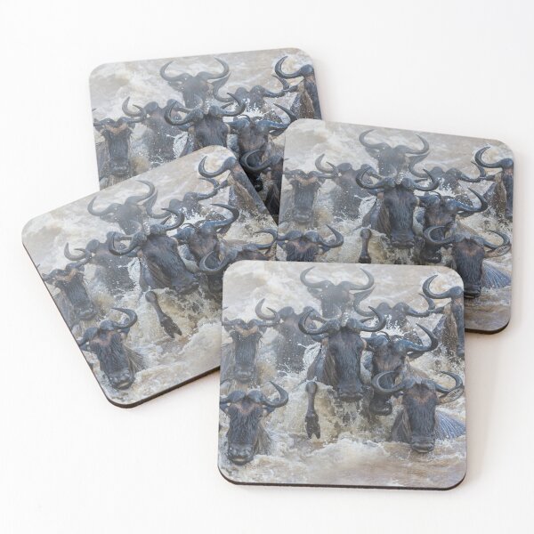 Item preview, Wildebeest cross the Mara River in the Masai Mara of Kenya. designed and sold by Ingo Gerlach.