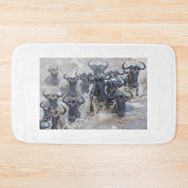Item preview, Wildebeest cross the Mara River in the Masai Mara of Kenya. designed and sold by Ingo Gerlach.