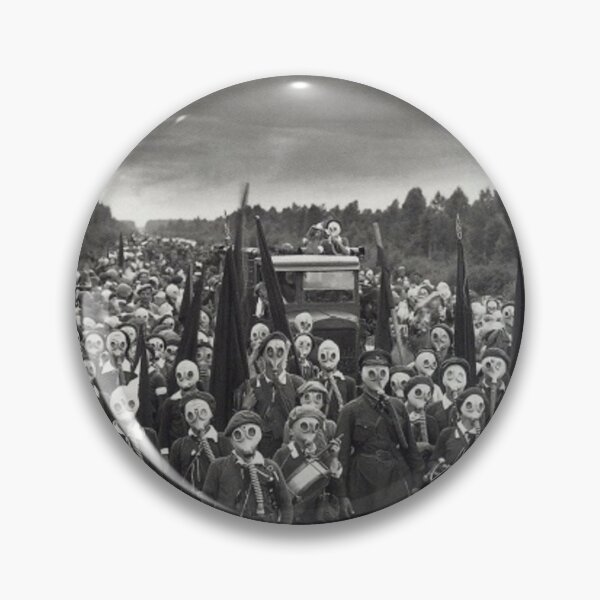 #people, #group, #adult, #crowd, #military, #war, #uniform, #pioneers, #TheLeft, #GasMask Pin