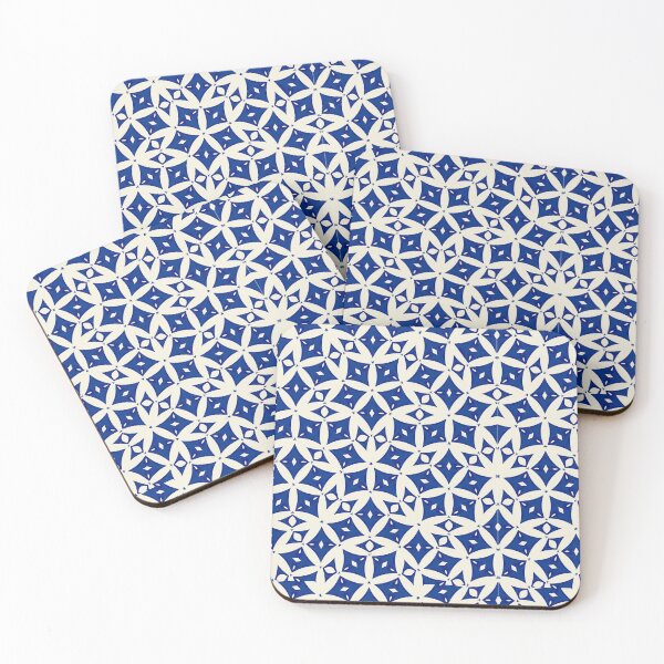 Item preview, Blue Stained Glass Penrose Mosaic Geometric Pattern designed and sold by TheInkElephant.