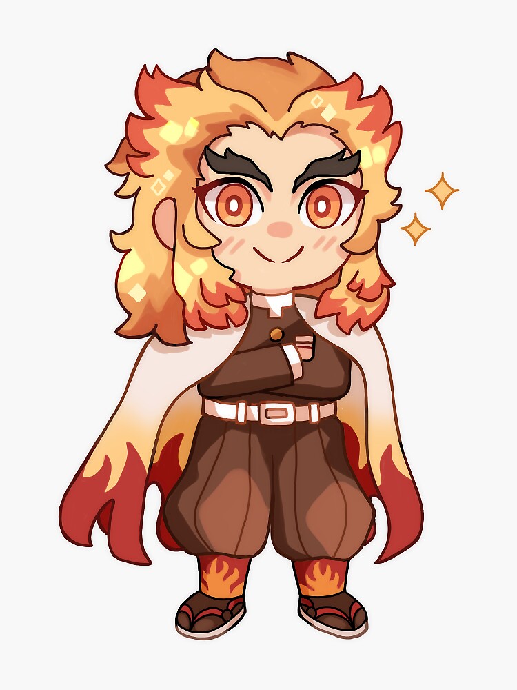 Chibi Kyojuro Rengoku Sticker By Faathemilkman Redbubble