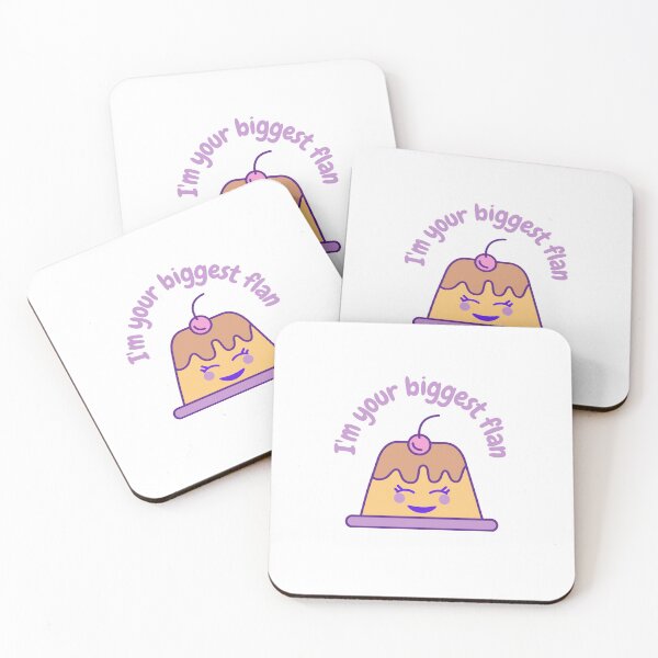 Item preview, of I'm Your Biggest Flan, I'm Your Biggest Fan food pun white designed and sold by GoodMoodFood.