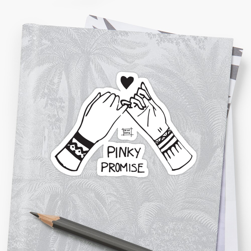 Pinky Promise Sticker By Cl Design Redbubble 