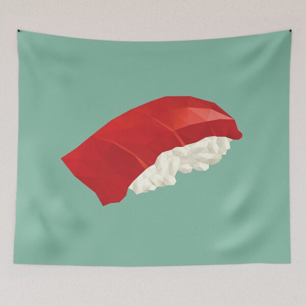 Item preview, Tuna Nigiri Sushi Polygon Art designed and sold by polymolystudio.
