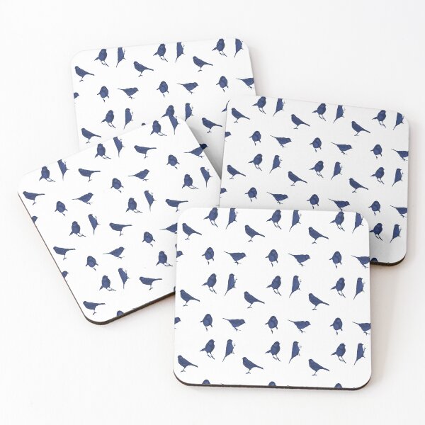Item preview, Blue Birds on White designed and sold by AlteredAtelier.