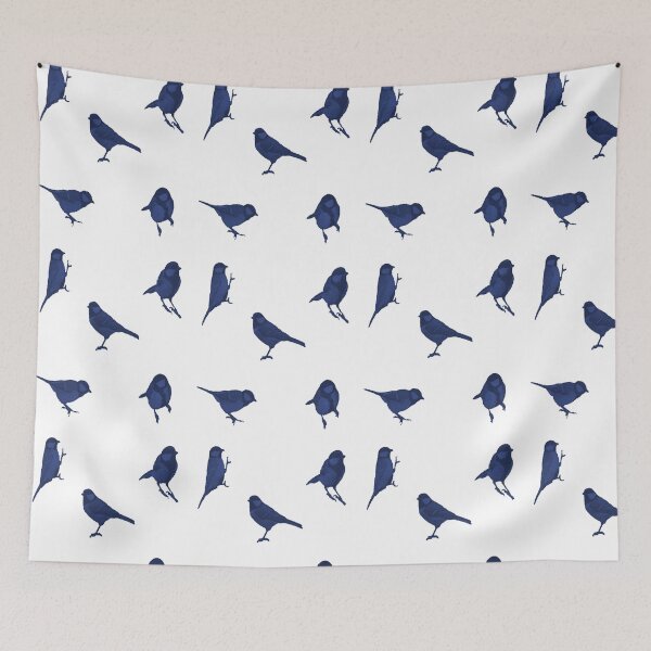 Item preview, Blue Birds on White designed and sold by AlteredAtelier.