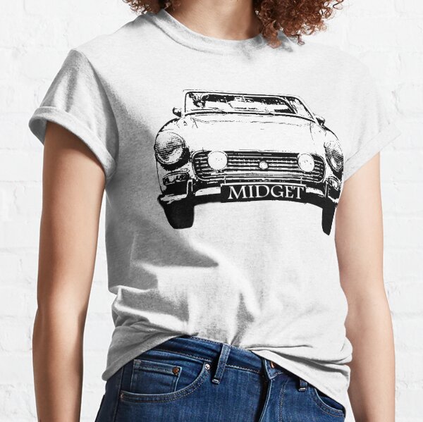 'Evolution of Man' Chequered flag t-shirt classic car MG Midget 