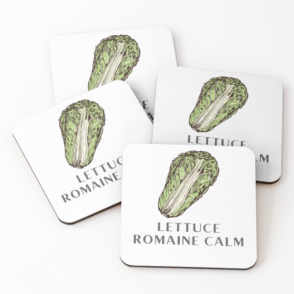 Item preview, Lettuce romaine calm, Let us remain calm food pun white designed and sold by GoodMoodFood.