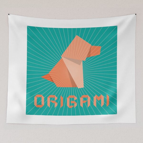 Item preview, Origami Dog Orange Teal designed and sold by STUDIO-72.