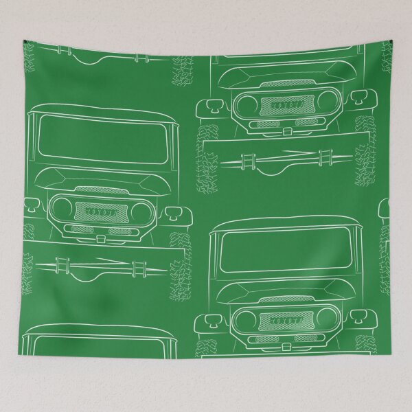 Item preview, Land Cruiser Fj40 Toyota Land Cruiser FJ40 - front stencil, white designed and sold by RetroAutoTshirt.