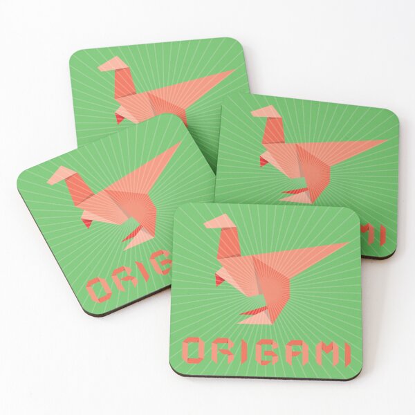 Item preview, Origami Dinosaur Orange Green designed and sold by STUDIO-72.