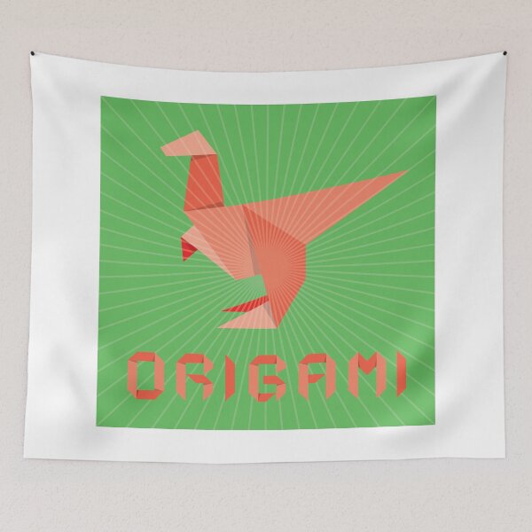 Item preview, Origami Dinosaur Orange Green designed and sold by STUDIO-72.