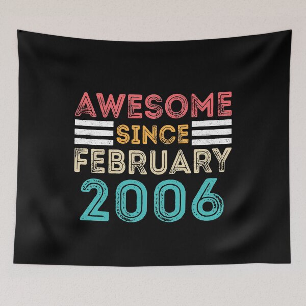 Item preview, Retro Vintage Birthday Gift - Awesome Since February 2006 designed and sold by meedTee.