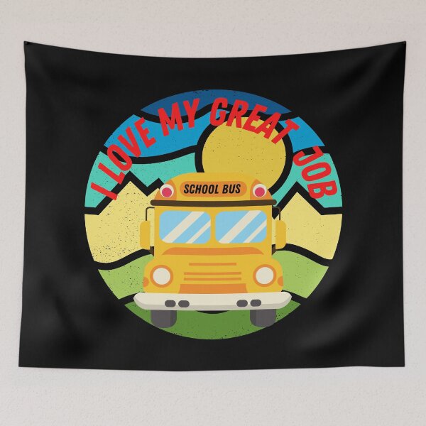 Item preview, Retro Vintage Sunset School Bus Driver I Love My Great Job designed and sold by TOP-DESIGN4U.