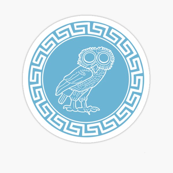 Athenian owl shield Sticker