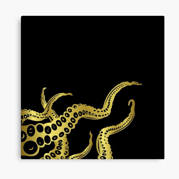 Octopus Print Octopus Art Metallic Art Gold Foil Print Metallic Print Gift for Sailor Gold Wall Art Gold Foil Octopus Kraken Art Print
