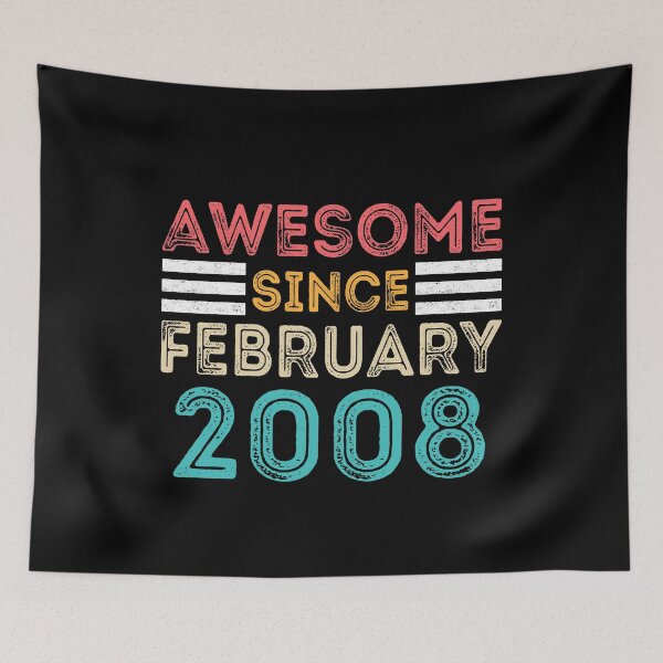 Item preview, Retro Vintage Birthday Gift - Awesome Since February 2008 designed and sold by meedTee.
