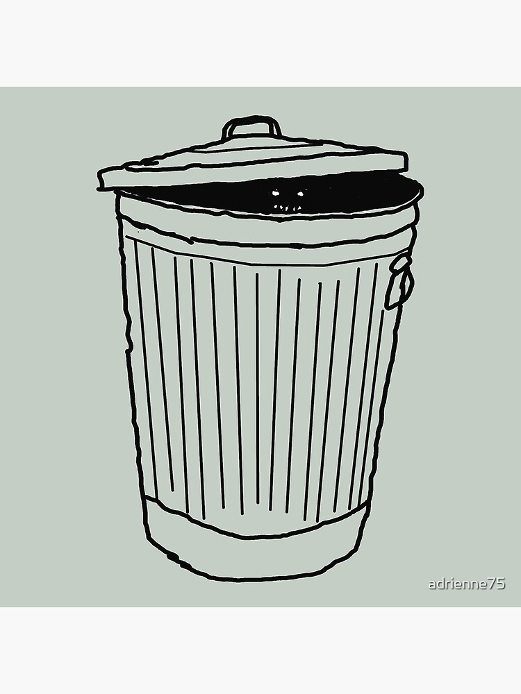 Trash Can - A vector cartoon illustration of a aluminum Trash Can