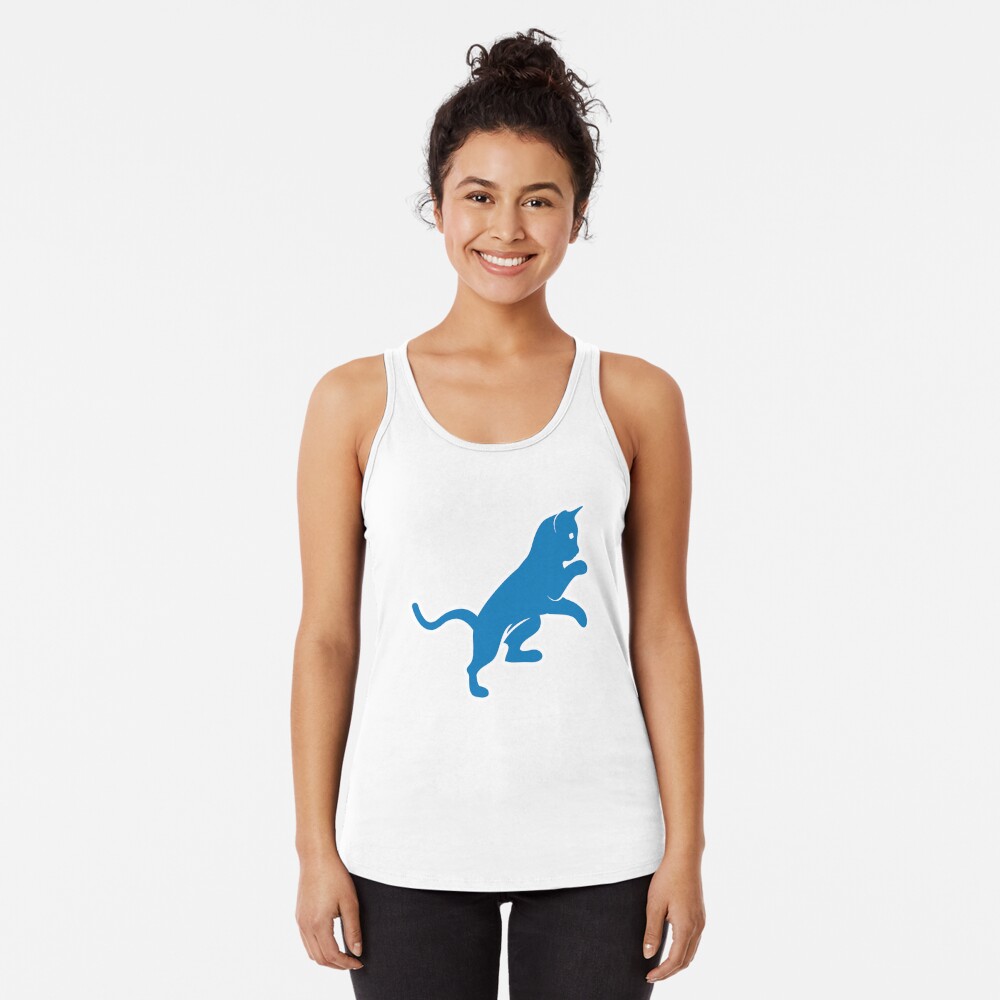 Women's Nike White Detroit Lions Tri-Blend Scoop Neck Racerback Tank Top