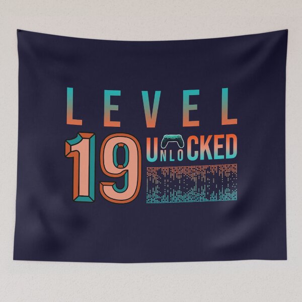 Item preview, 19th Birthday Level 19 Unlocked- Birthday Gift For Game Lovers designed and sold by Designhub1000.
