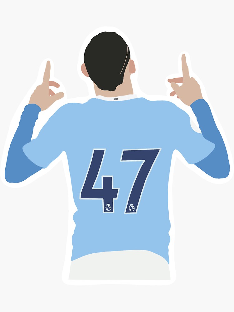 Phil Foden football jersey with number Sticker for Sale by Justtrendytees