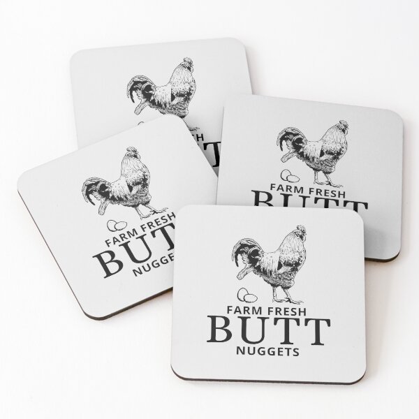 Item preview, Farm Fresh Butt Nuggets - funny chicken design in black designed and sold by katiekendall.