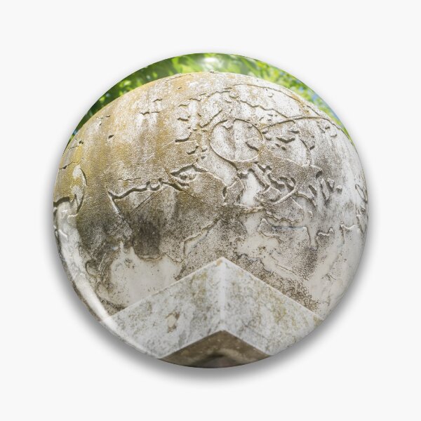 Item preview, Travel to a Strange Planet - Antique Globe Sculpture Atop Garden Wall designed and sold by Georgia Mizuleva.