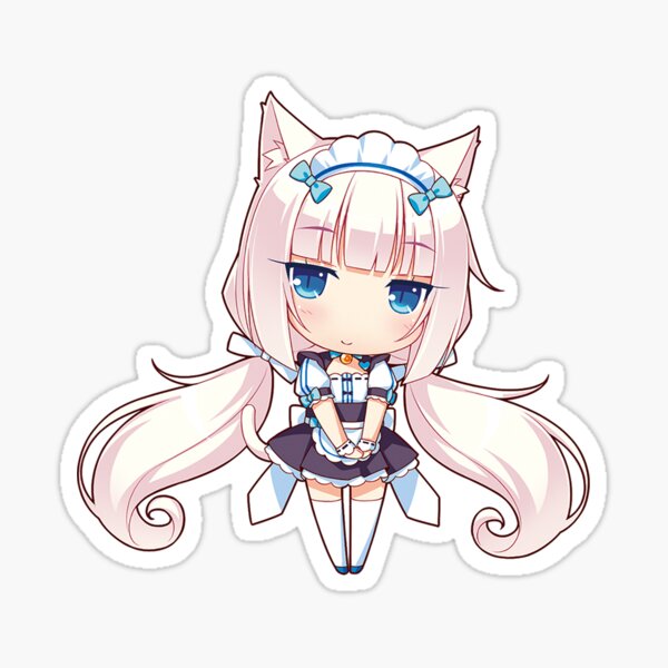 Nekopara Vanilla Chibi Sticker For Sale By Masterkenobi Redbubble 