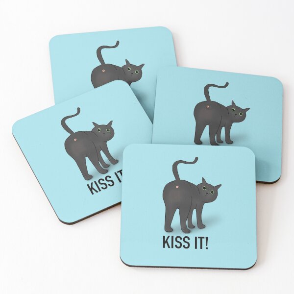 Item preview, Kiss It! - Cat Butt - Blue designed and sold by Kittys-Art.