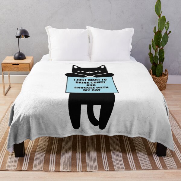 Item preview, I Just Want To Drink Coffee And Snuggle With My Cat designed and sold by GraphicBit.