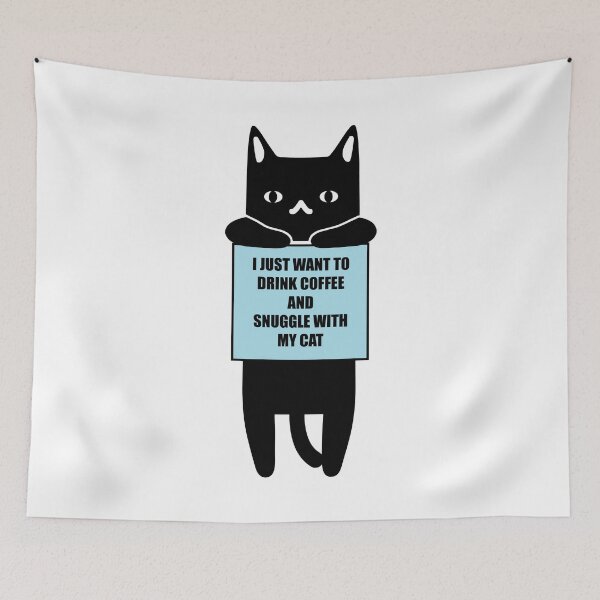 Item preview, I Just Want To Drink Coffee And Snuggle With My Cat designed and sold by GraphicBit.