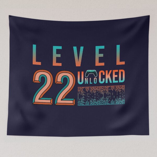 Item preview, 22th Birthday- Level 22 Unlocked- Birthday Gift Or Anniversary Gift For Game Lovers designed and sold by Designhub1000.