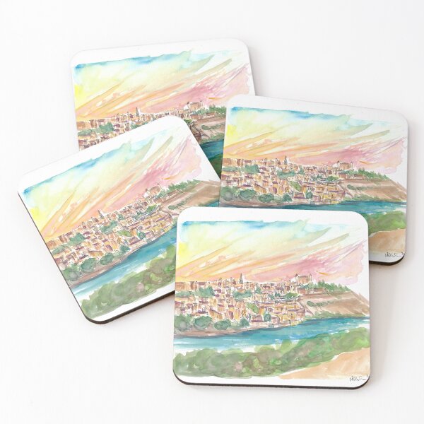 Item preview, Sunset over Toledo old town in Spain designed and sold by artshop77.
